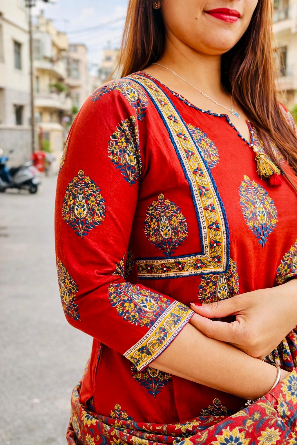 Elegant  Printed Kurta Set with Dupatta
